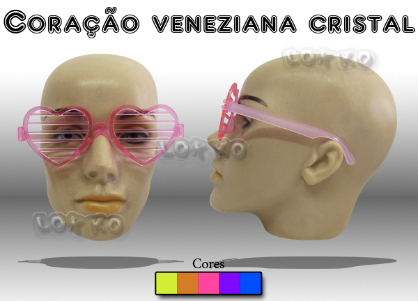 Óculos de festa coracoraçãoo veneziana cristal